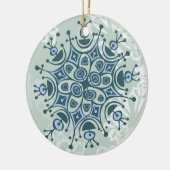 Blaue Schneeflocke Keramik Ornament (Links)