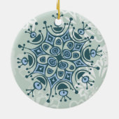 Blaue Schneeflocke Keramik Ornament (Hinten)