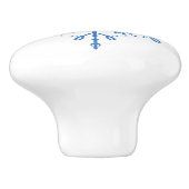 Blaue Schneeflocke Keramikknauf (Seitenansicht)