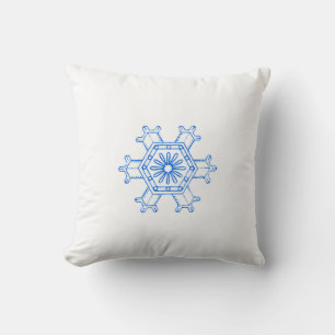 Blaue Schneeflocke Kissen