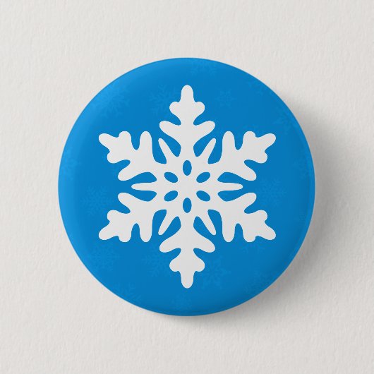 Blaue Schneeflocke-kundenspezifischer Button (Vorderseite)