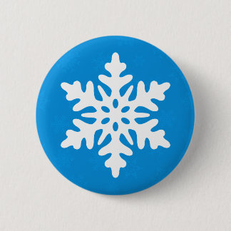 Blaue Schneeflocke-kundenspezifischer Button