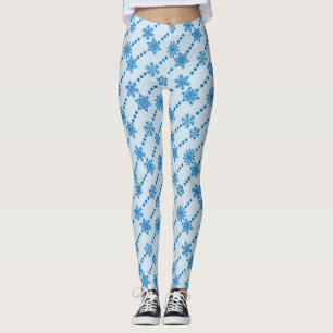 Blaue Schneeflocke Leggings