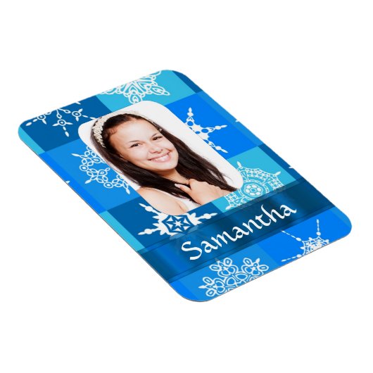 Blaue Schneeflocke Magnet (Rechte Seite)