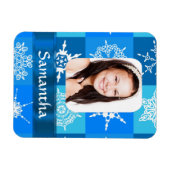 Blaue Schneeflocke Magnet (Horizontal)