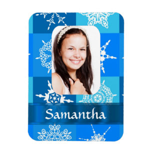 Blaue Schneeflocke Magnet