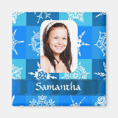 Blaue Schneeflocke Magnet (Vorne)