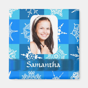 Blaue Schneeflocke Magnet