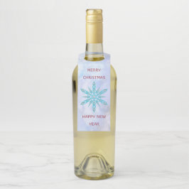 Blaue Schneeflocke mit Diamanten Flaschenanhänger