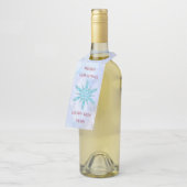 Blaue Schneeflocke mit Diamanten Flaschenanhänger (Angewinkelt)