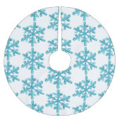 Blaue Schneeflocke Muster Moderne Weihnachten Polyester Weihnachtsbaumdecke (Vorderseite)