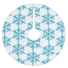 Blaue Schneeflocke Muster Moderne Weihnachten Polyester Weihnachtsbaumdecke