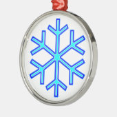 Blaue Schneeflocke Ornament Aus Metall (Links)