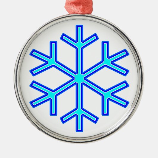 Blaue Schneeflocke Ornament Aus Metall (Vorne)