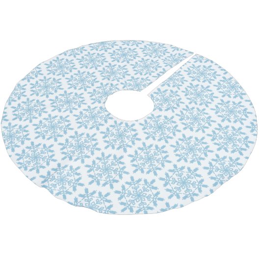 Blaue Schneeflocke Polyester Weihnachtsbaumdecke (Schrägansicht)