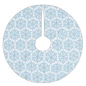 Blaue Schneeflocke Polyester Weihnachtsbaumdecke (Vorderseite)