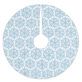 Blaue Schneeflocke Polyester Weihnachtsbaumdecke