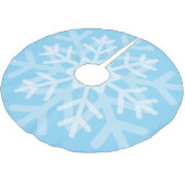 Blaue Schneeflocke Polyester Weihnachtsbaumdecke (Schrägansicht)