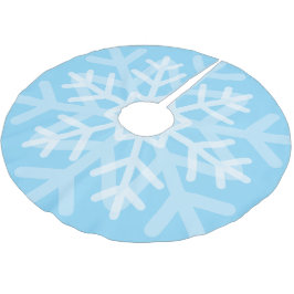 Blaue Schneeflocke Polyester Weihnachtsbaumdecke