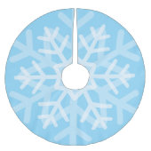 Blaue Schneeflocke Polyester Weihnachtsbaumdecke (Vorderseite)