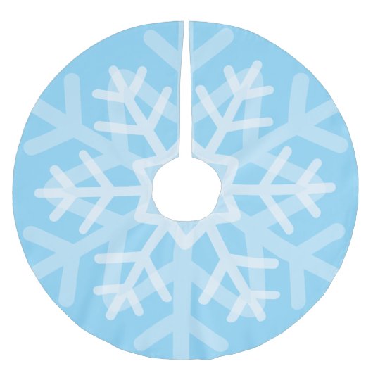 Blaue Schneeflocke Polyester Weihnachtsbaumdecke (Vorderseite)