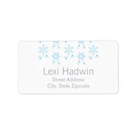 Blaue Schneeflocke | Rücksendeadresse Adressaufkleber
