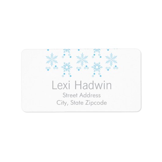 Blaue Schneeflocke | Rücksendeadresse Adressaufkleber (Vorne)