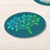 Blaue Schneeflocke Runder Pappuntersetzer (Angewinkelt)