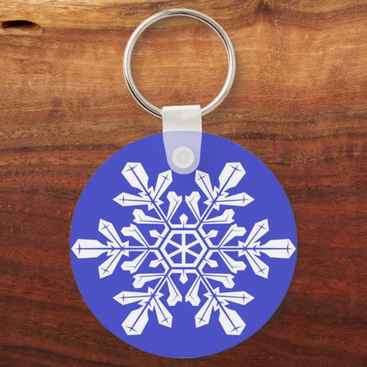 Blaue Schneeflocke Schlüsselanhänger (Vorderseite)