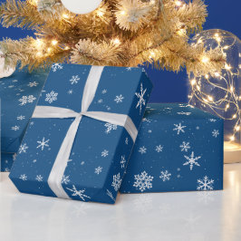 Blaue Schneeflocke Schnee Winterweihnachtsferien Geschenkpapier