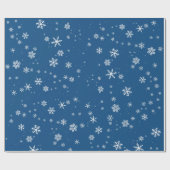 Blaue Schneeflocke Schnee Winterweihnachtsferien Geschenkpapier (Flach)
