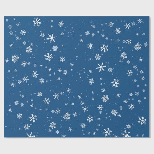 Blaue Schneeflocke Schnee Winterweihnachtsferien Geschenkpapier (Flach)