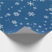 Blaue Schneeflocke Schnee Winterweihnachtsferien Geschenkpapier (Ecke)
