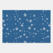 Blaue Schneeflocke Schnee Winterweihnachtsferien Geschenkpapier Set (Vorderseite)