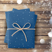 Blaue Schneeflocke Schnee Winterweihnachtsferien Geschenkpapier Set