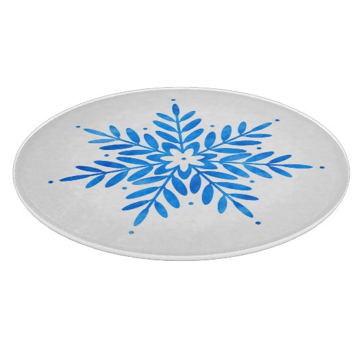 Blaue Schneeflocke Schneidebrett (Ecke)
