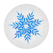 Blaue Schneeflocke Schneidebrett (Vorderseite)