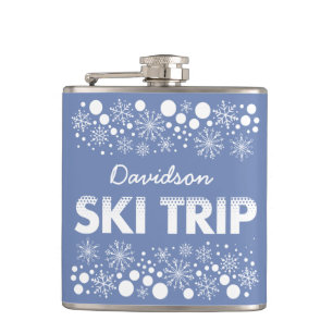 Blaue Schneeflocke-Ski-Reiseflasche Flachmann