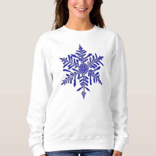 Blaue Schneeflocke Sweatshirt (Vorderseite)