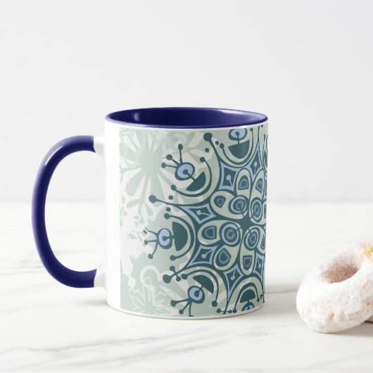 Blaue Schneeflocke Tasse (Mit Donut)