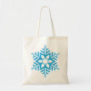 Blaue Schneeflocke Tragetasche
