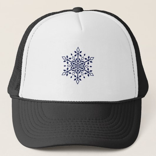 Blaue Schneeflocke Truckerkappe (Vorderseite)