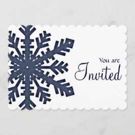 Blaue Schneeflocke-Winter-Abendessen-Party Einladung
