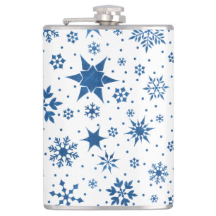 💙 Blaue Schneeflocke Wintergeschenk für ihn Flachmann