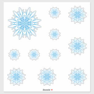 Blaue Schneeflocke Winterurlaub Design Aufkleber
