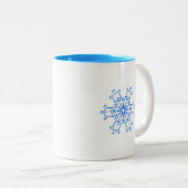 Blaue Schneeflocke Zweifarbige Tasse (VorderseiteRechts)