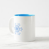 Blaue Schneeflocke Zweifarbige Tasse (Vorderseite Links)