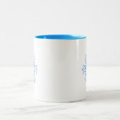 Blaue Schneeflocke Zweifarbige Tasse (Mittel)