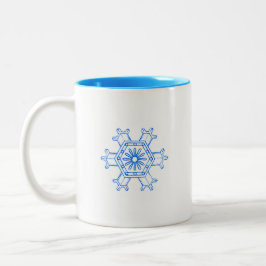 Blaue Schneeflocke Zweifarbige Tasse