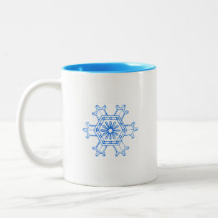 Blaue Schneeflocke Zweifarbige Tasse